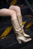 LIBERTY crystal-embellished knee-high boots