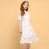 PRINCESS Hollow out Embroidery Mini Dress