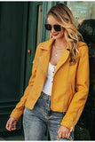 Faux leather biker jacket in colors