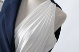 Patchwork pleated vest in colors