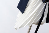 Patchwork pleated vest in colors