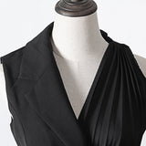 Patchwork pleated vest in colors