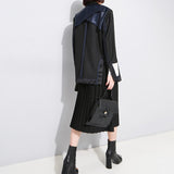 Pleated Asymmetric midi skirt