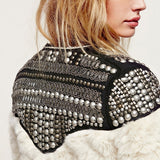 Embellished faux fur jacket