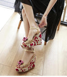 Rossy Gold Leather Wedge Sandals