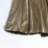Lantern sleeve bronze gold maxi dress