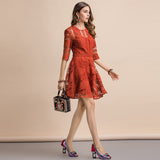 DANNIE lace hollow-out mini dress