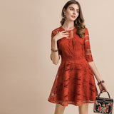 DANNIE lace hollow-out mini dress