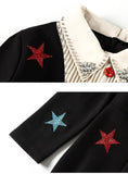 PATSY star-print beaded midi dress