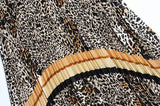 Leopard print pleated midi dress
