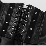 High-waist laced faux leather skirt