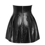High-waist laced faux leather skirt