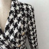 Plaid double-breasted autumn coat