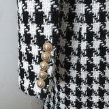 Plaid double-breasted autumn coat
