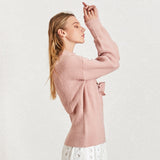 Turtleneck bow knot cozy pullover