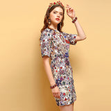 Agatha beaded floral mini dress