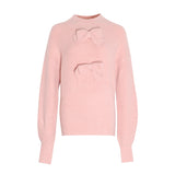 Turtleneck bow knot cozy pullover