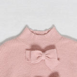 Turtleneck bow knot cozy pullover