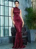 CHANTEL Burgundy Evening Dress