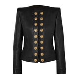 Single-breasted black jacket