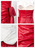 SILVIA bandeau dress in crimson red