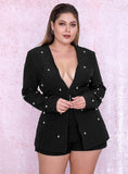 OPEN UP SIS beaded jacket and pants suit