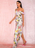 ABC applique off-shoulder gown