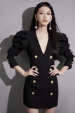 Rory double-breasted puff sleeved blazer dress