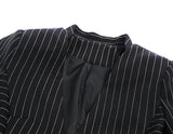 Striped pleated belted jacket
