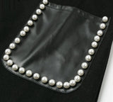 Wool-blend beaded trench coat
