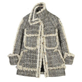 Cotton-blend tasseled cozy coat