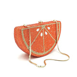 Orange slice rhinestone embellished clutch