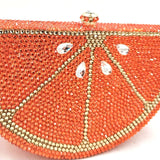 Orange slice rhinestone embellished clutch