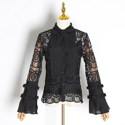 Flare sleeve lace blouse