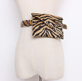Tiger print waist belt with purse