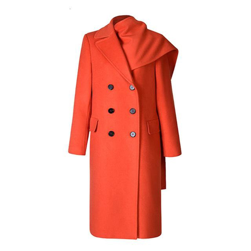 Asymmetric lapel coat