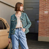 O-Neck short tweed jacket