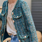 O-Neck short tweed jacket