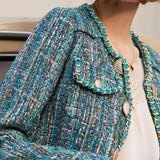 O-Neck short tweed jacket