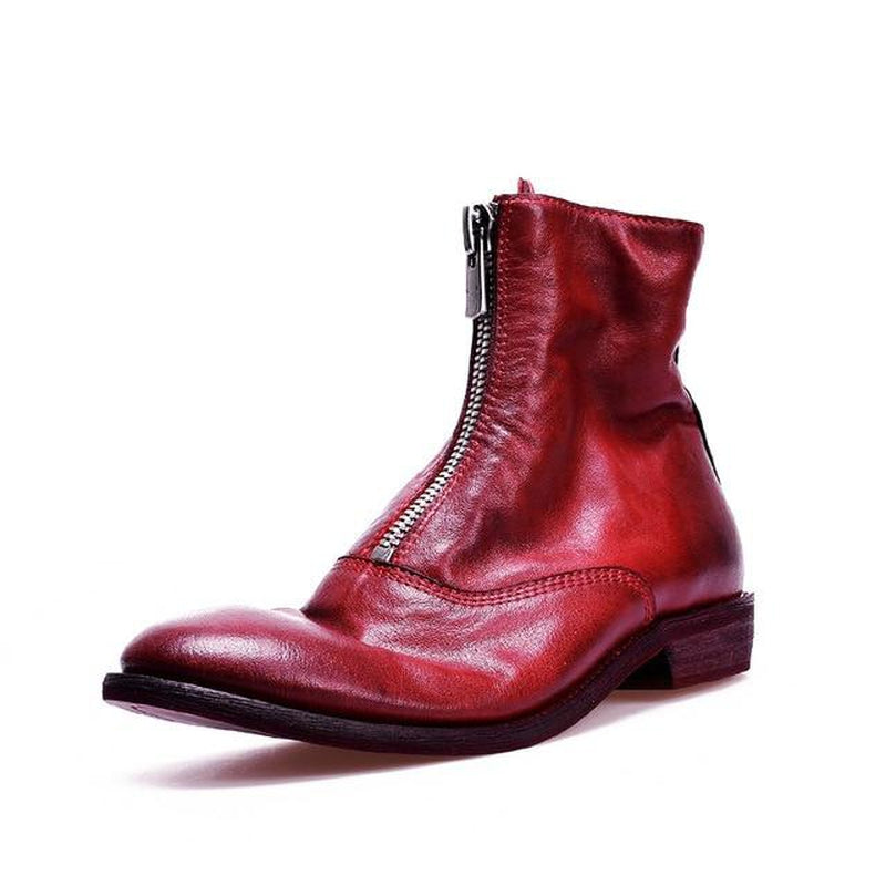 Round toe zipper boots