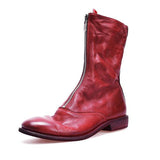 Round toe zipper boots
