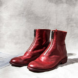 Round toe zipper boots