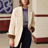 Wool-blend long blazer in colors