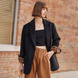 Wool-blend long blazer in colors