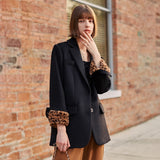 Wool-blend long blazer in colors