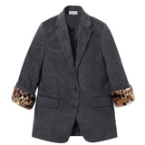 Wool-blend long blazer in colors