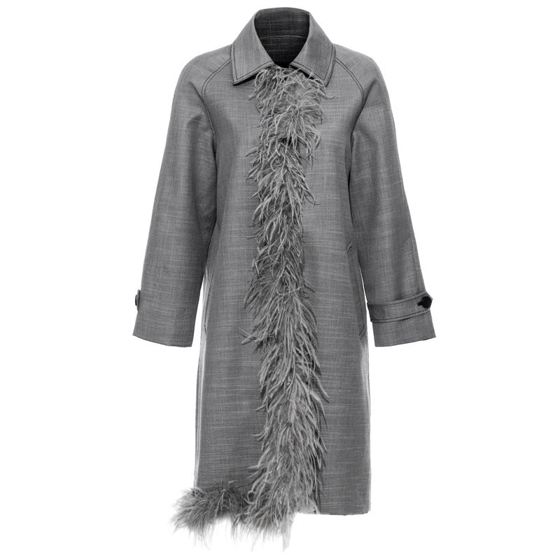 Asymmetric feathered trench