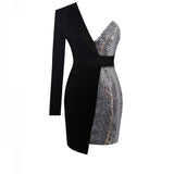LONGINIA one-sleeve party dress