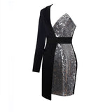 LONGINIA one-sleeve party dress