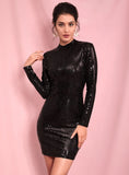 SHANDEE Backless Bodycon Mini Dress